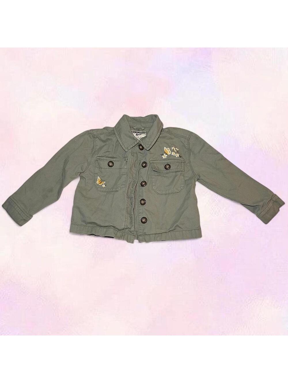 Osh Kosh Green Navy Jacket Embroidered Size 5 5A